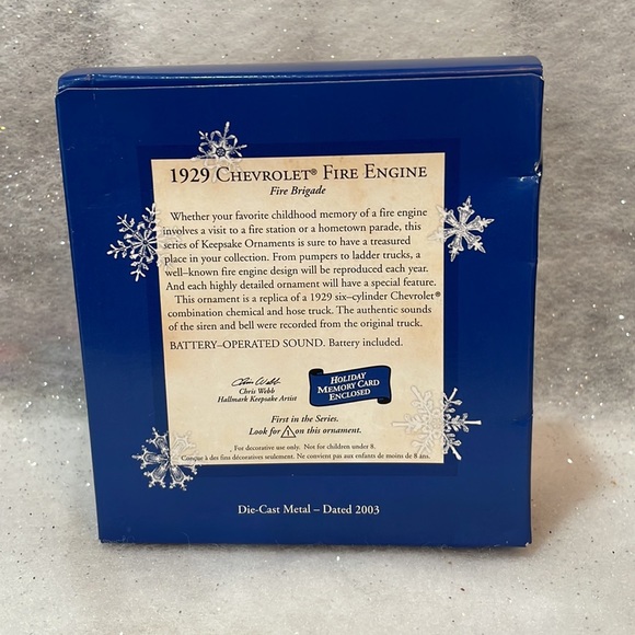 Hallmark 1929 Chevrolet Fire Engine Fire Brigade Keepsake Ornament B53 - Picture 2 of 2